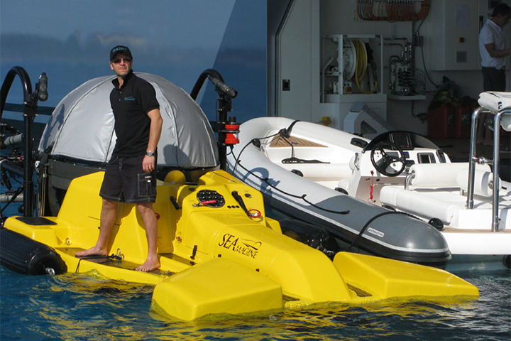 submarine driving on surface