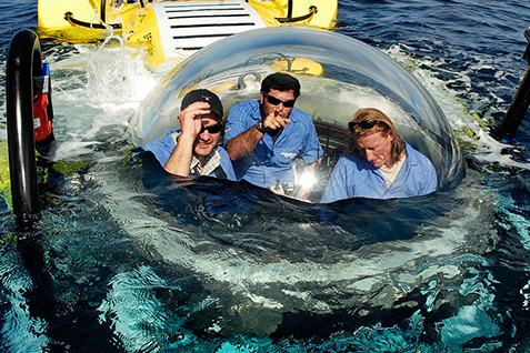 submarine on military ship deck